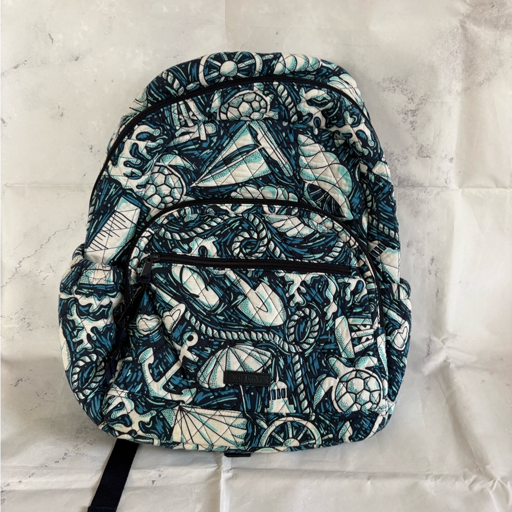 Vera Bradley Teal and White Nautical Backpack